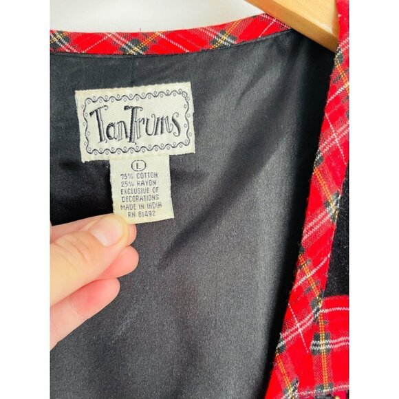 Vintage Tan Trum Xmas / Holiday Vest Sz L - Picture 3 of 5